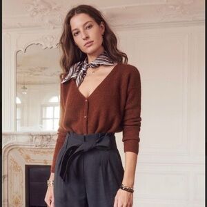 Sézane Barry Cardigan in Brown XXS